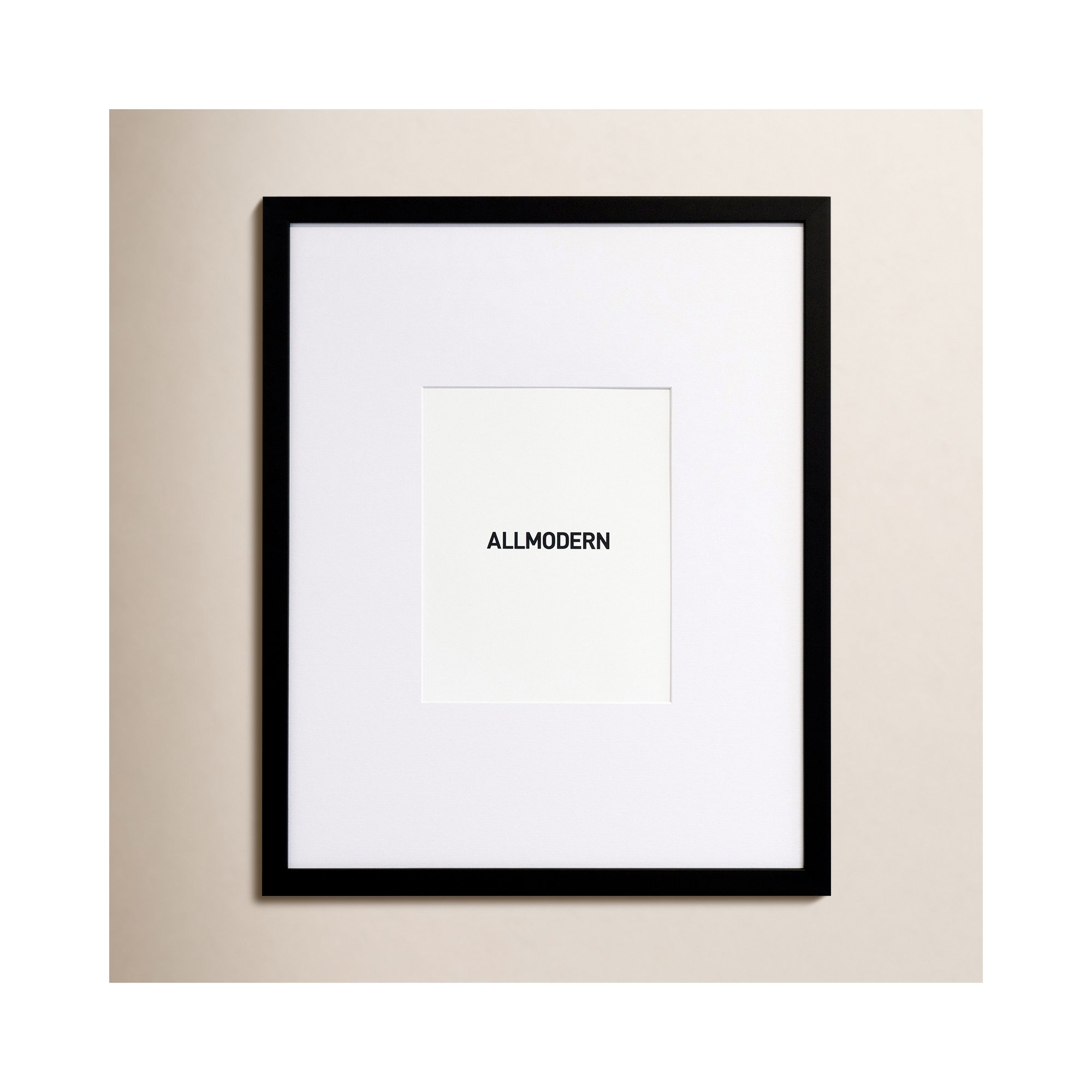 Capullo Wood Matte Picture Frame with Mat, Black, 8" x 10", 16" x 20"