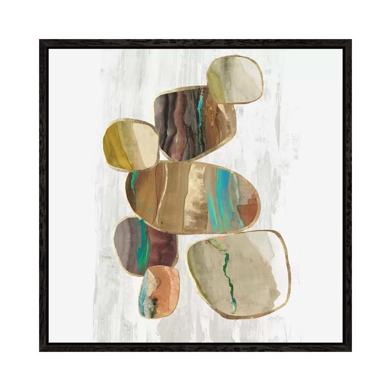 Glided Stones II by Tom Reeves - Gallery-Wrapped Canvas Giclée on Canvas, 45.72 cm H x 45.72 cm W, Black Framed
