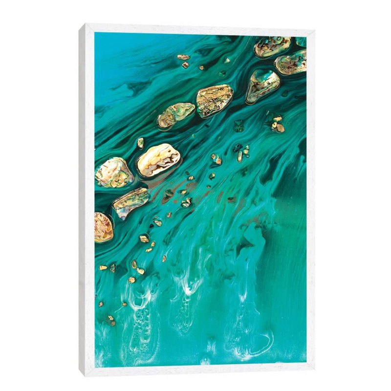 Rise Above Seashells by Antuanelle - Floater Frame Painting on Canvas, White Framed, 101.6 cm H x 66.04 cm W