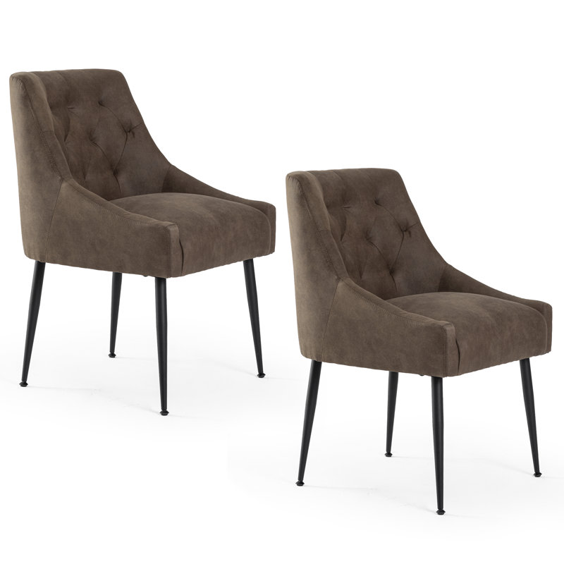 Dining Chairs (Set of 6) Mid Century Modern Kitchen Chair Comfortable Upholstered Premium Fabrics Dinner Chairs for Kitchen Dining Room