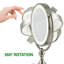 Miroir de maquillage de table lumineux 9 "avec grossissement 1X / 5X, miroir de meuble-lavabo double face avec lumières DEL à intensité variable, conception pivotante à 360 ° et double alimentation, nickel brossé MGT95BR1X5X-1024513229-1024513219