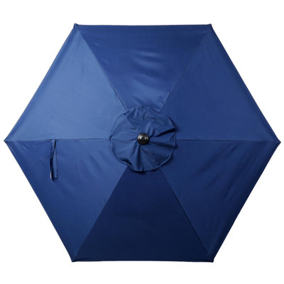 7.5 Ft Patio Market Umbrella with Push Button Tilt, Crank Lift and Vent for Garden Deck Pool Backyard