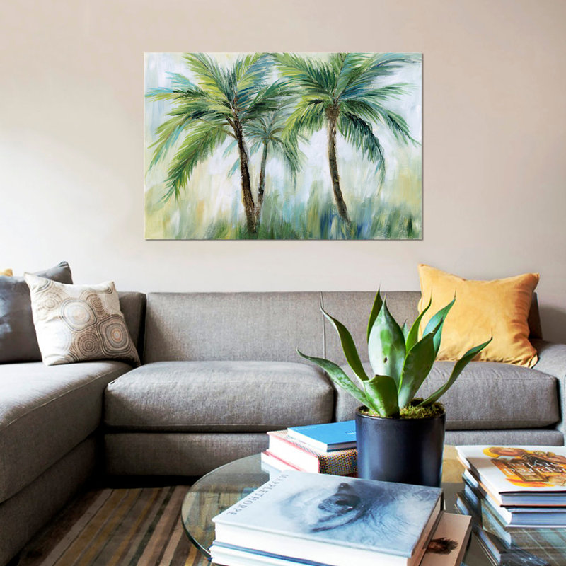 «Palm Sensation», reproduction sur toile, H 12 po x l 18 po x P 1,5 po, Pas de tapis, Toile tendue