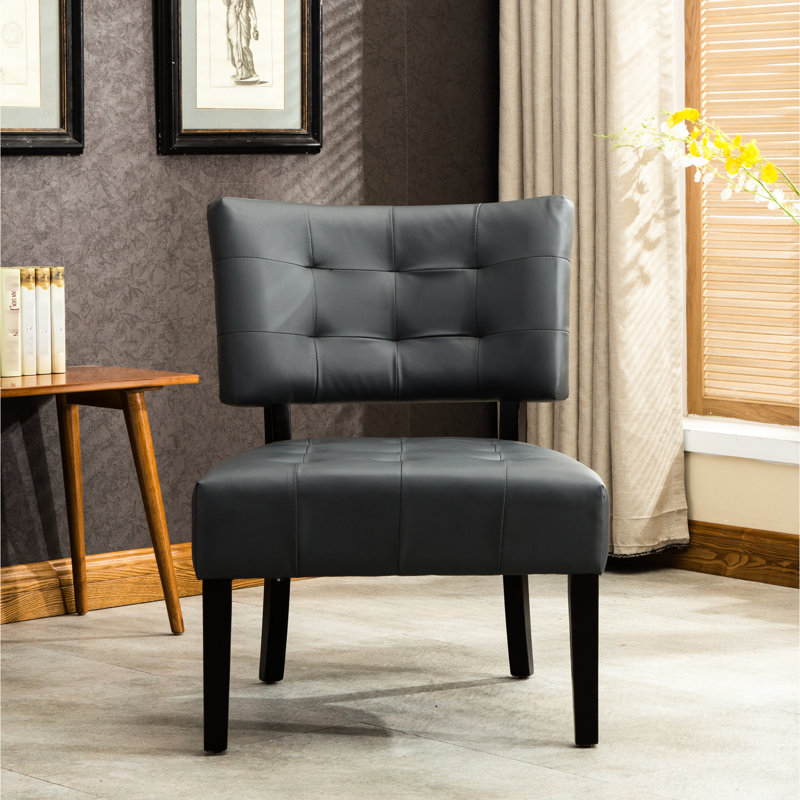 Fauteuil surdimensionné en cuir mélangé gris avec sièges élégants, Gris
