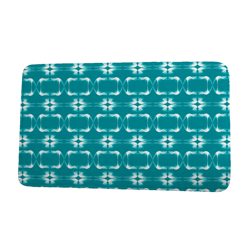 Tapis pour salle de bain higgston, l 21 po x L 34 po, Bleu sarcelle