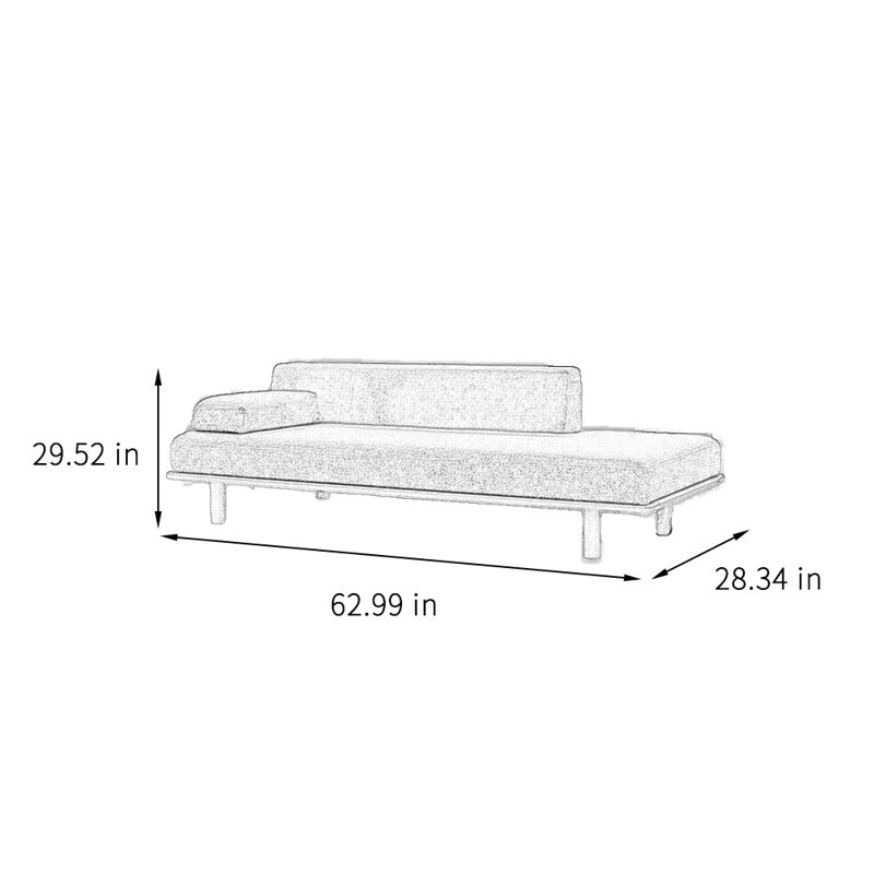 Chaise longue de loisirs en bois massif, Orienté à gauche (vu de face)