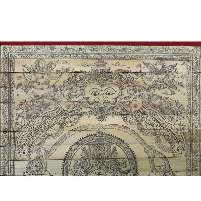 Dix Mahaganapti armés avec un serpent Vaasuki tendu au-dessus de sa tête (basé sur le Ganesha Purana)
