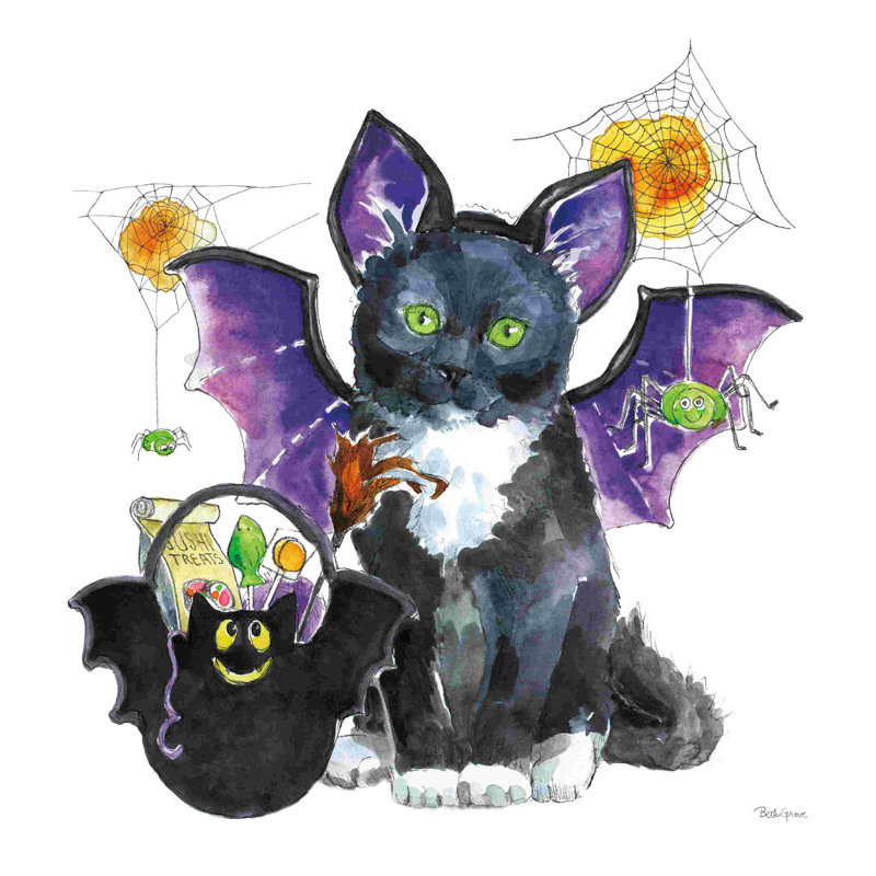 Halloween Halloween VI - peinture sur toile tendue, H 12 po x l 12 po, Toile tendue, Non
