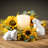 Artificial Sunflower & Eucalyptus Lighted Polyester Wreath-938801300