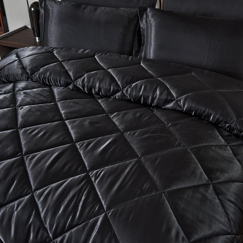 Channel Comforter, King Comforter + 8 Additional Pieces, Black