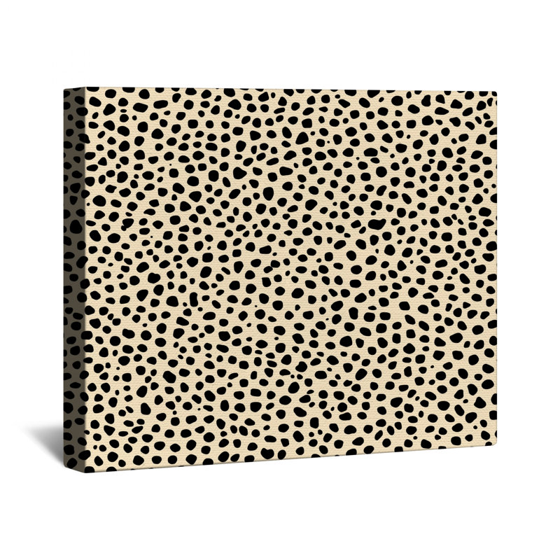 Toile tendue sur toile noire à pois noirs, 20 po x 30 po