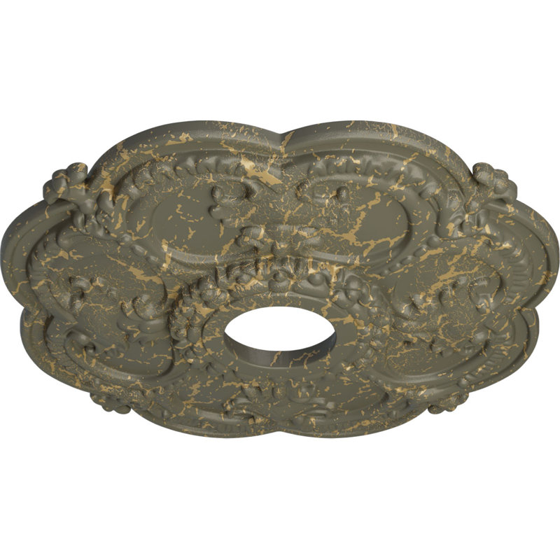 Médaillon de plafond l 3,5 po x P 3,5 po Rotherham, Hamamélis craquelé
