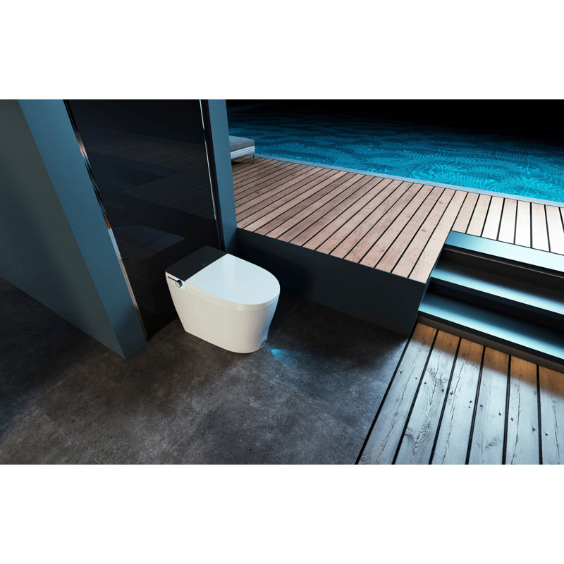 Toilette intelligente Kingston Brass Upton, Blanc / noir mat