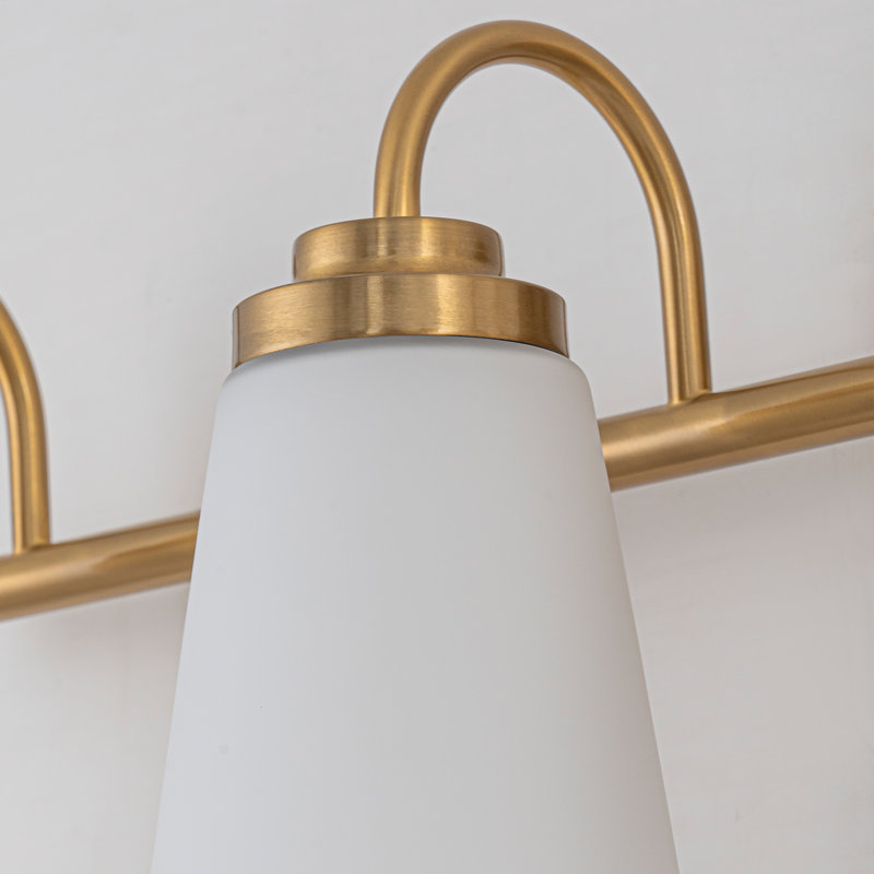 Modern Transitional Frosted Tapered Glass Vanity Light, 4 Lights