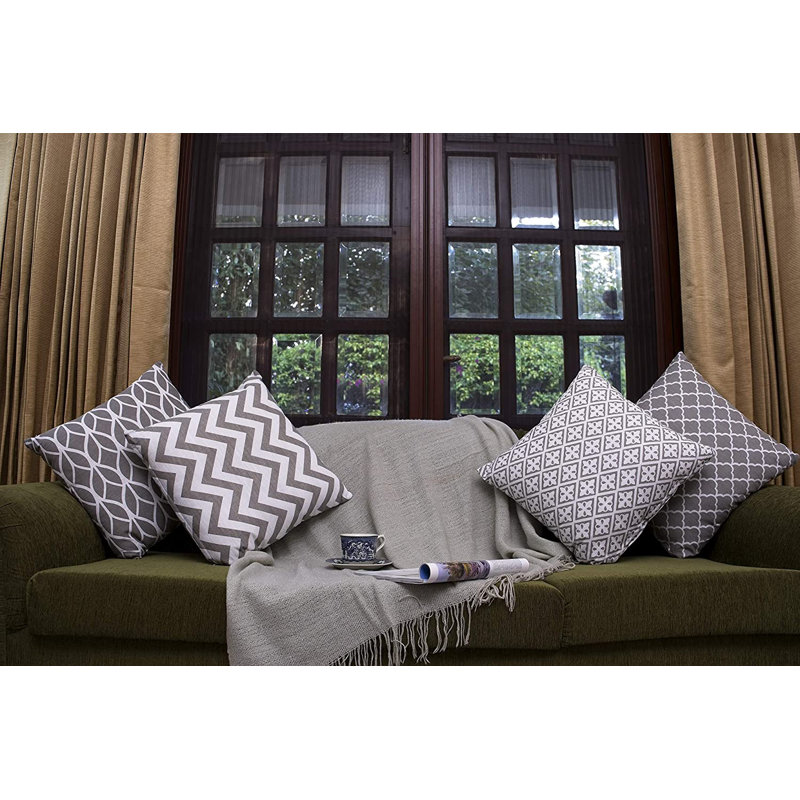 Arylide Square Throw Pillow Cover, Grey