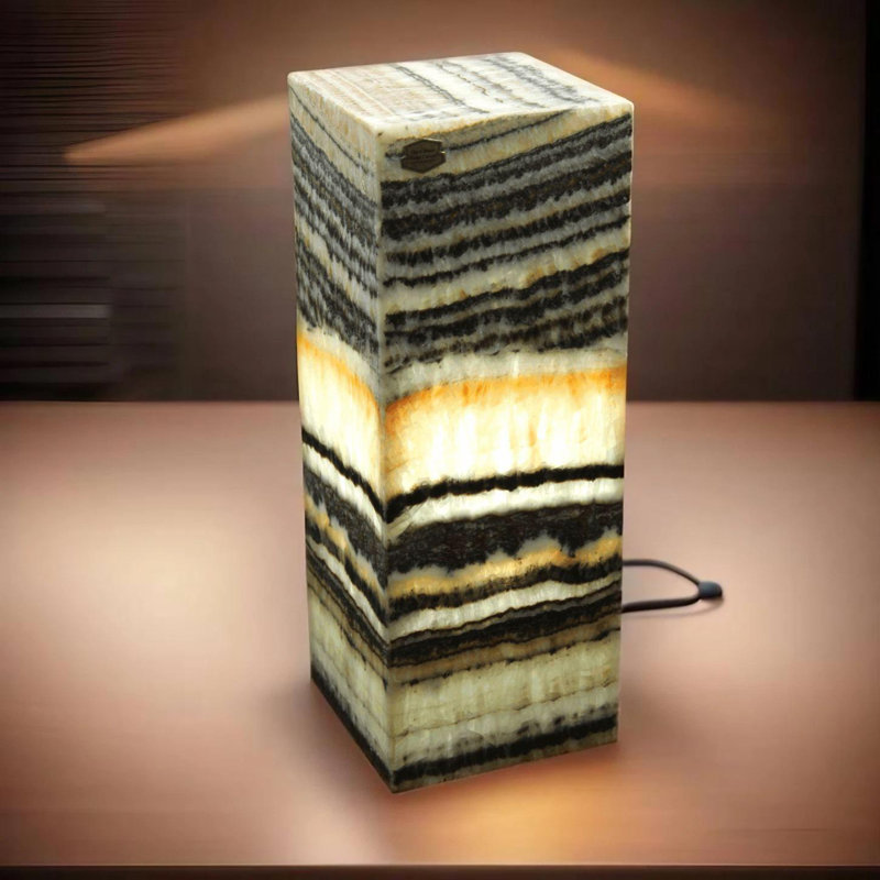 Red Asteroid Onyx Lamp