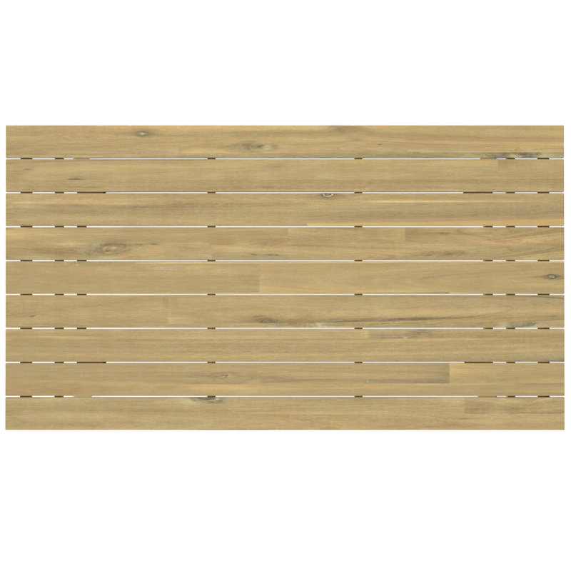Light Teak 65 Inch Rectangular Acacia Outdoor Dining Table