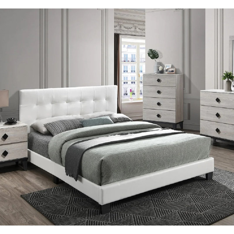 Lit plateforme, Blanc, Grand