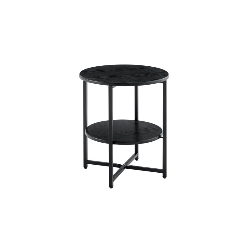 Small Round Side Table,2 Tiers Farmhouse End Table,Accent Tables For Small Spaces,Night Stands For Bedrooms Living Room,Coffee  Tables With Storage Shelf