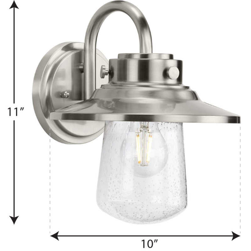 Lanterne murale d'extérieur en verre martelé H 11 po Frampton, Acier