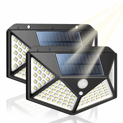 LED Solar Power Dusk to Dawn Outdoor Security Area Light with Motion Sensor (Pack of 2)