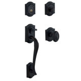 Bethpage Handleset with Single Cylinder Deadbolt and Door Knob and Rosette