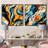 Retro Futurism In Orange And Blue Waves - Abstract Square Collage Set Of 2-102163097-102163095