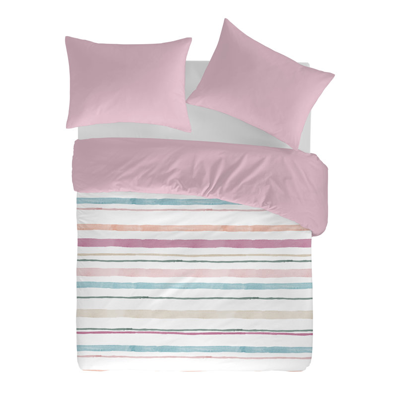 Ethan Striped Duvet Cover, Pink