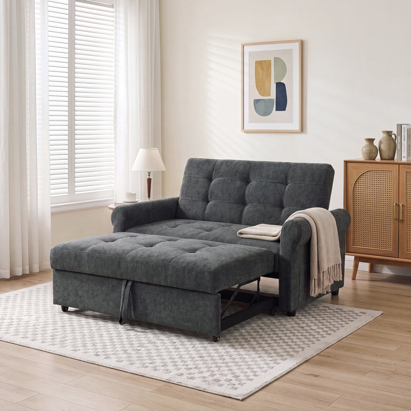 Convertible Pull Out Sofa Bed, 2 Seater Sleeper Loveseat, for Small Apartment