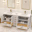 Meuble-lavabo double 72 po Maya avec comptoir en quartz blanc-101808820-101808821