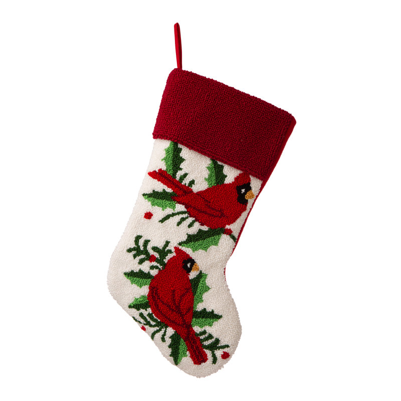 Hooked Cardinal Stocking