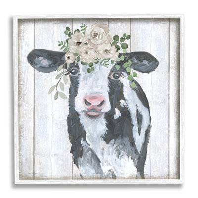 Vache avec guirlande de roses par Corinne Haig