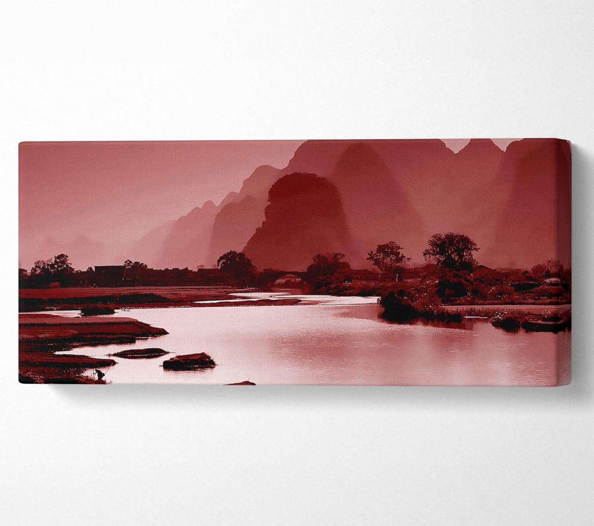 Union Rustic Red Mountain Paradise - Wrapped Canvas Panoramic Art ...