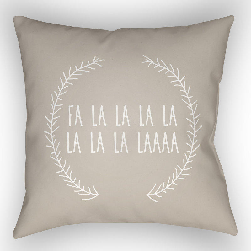 Outdoor Reversible Throw Pillow, 20" H x 20" W x 4" D, Beige / White