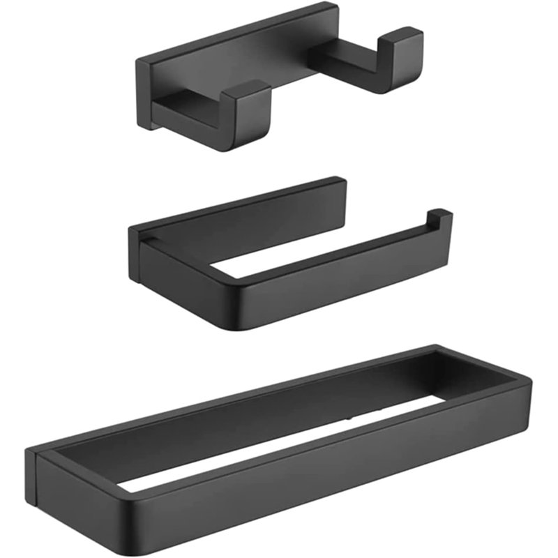 3 - Piece Bathroom Hardware Set, Black