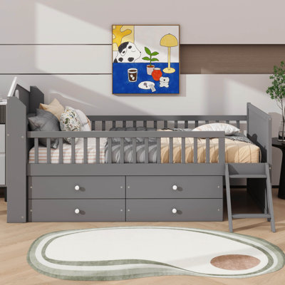 Twin Bed Frame With Ample Storage – 4 Drawers Included