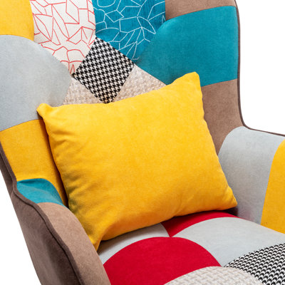 Lula Upholstered Wingback Chair with Footstool