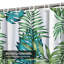 Rideau de douche bleu à motif de feuilles de palmier tropicales bleu sarcelle avec 12 crochets-2136924219