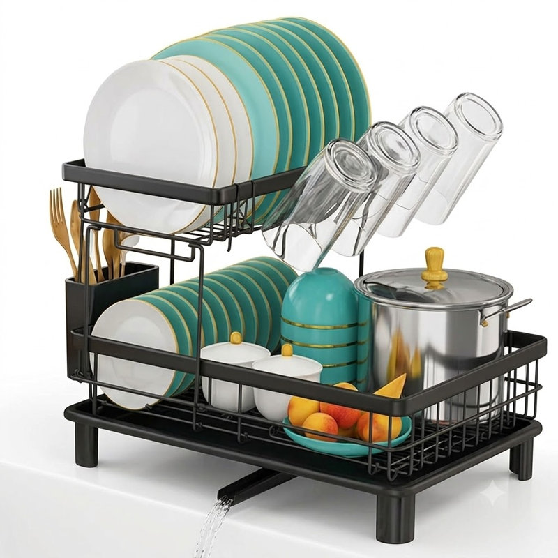 2-Tier Dish Drainer Rack