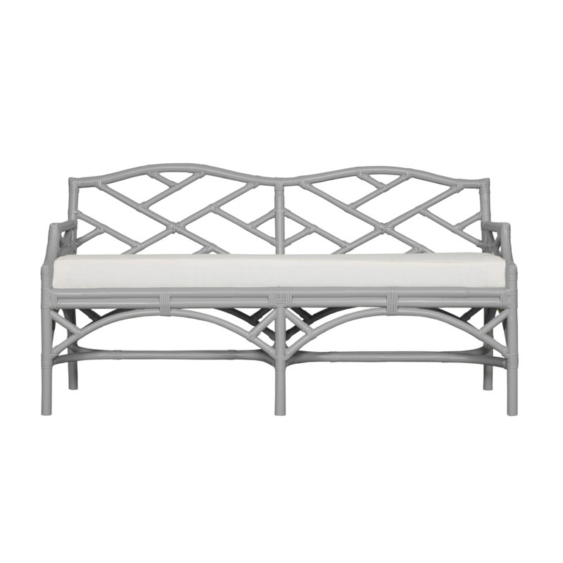Banc en osier Chippendale, Gris clair