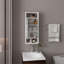 Pharmacie, 1 porte, 5 tablettes, 1 miroir, blanc
