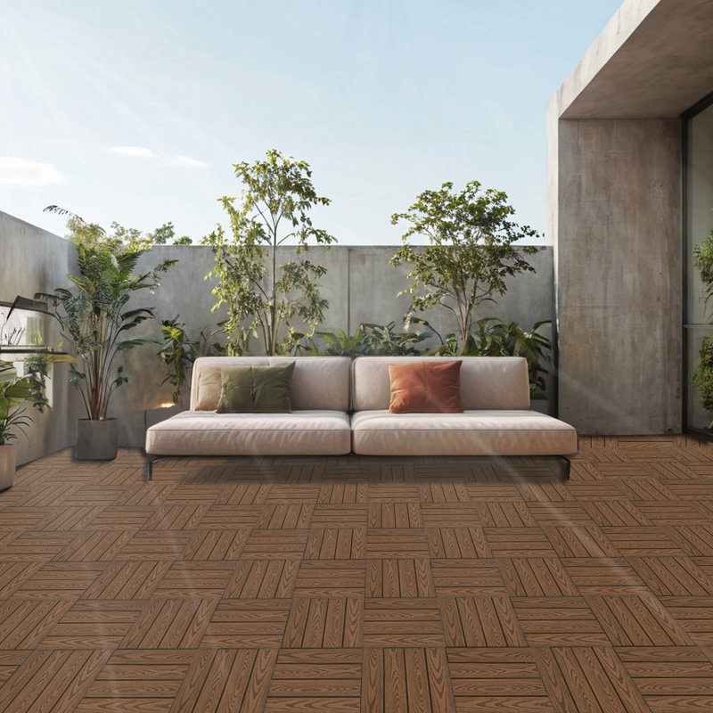 Ensemble de tuiles de terrasse en bois et en plastique composite de 20 pièces, Bois espresso