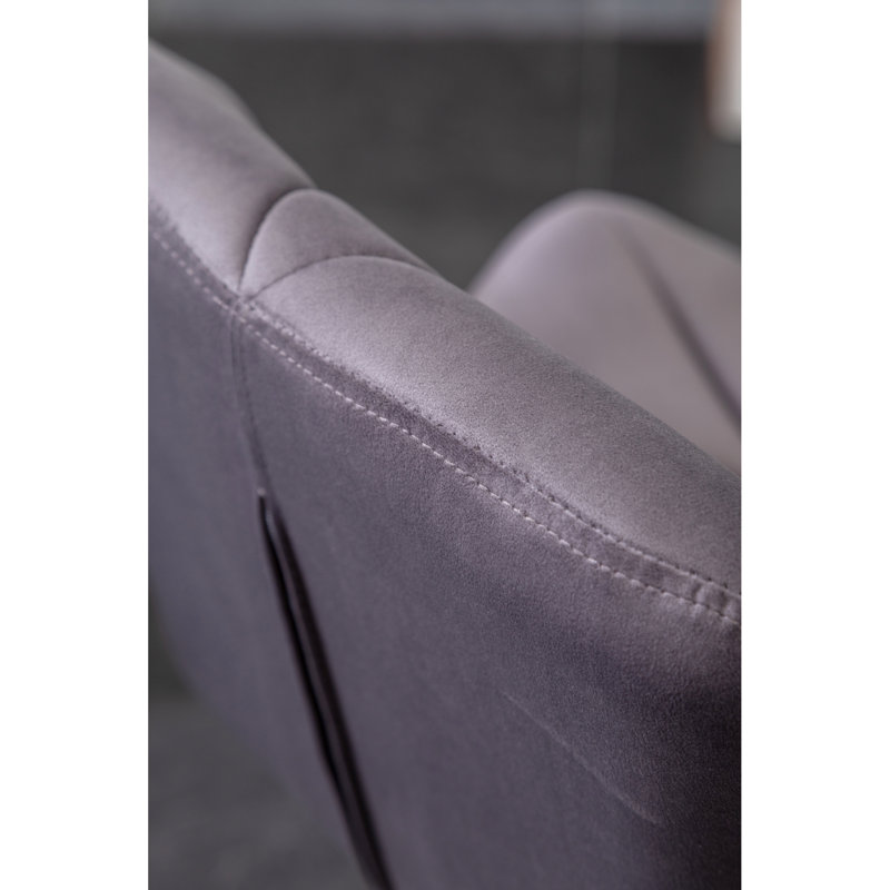 Velours pivotant réglable en hauteur, gris 2 pièces - diamant, dossier mi-hauteur, base à disque et repose-pieds de 2, hauteur, espace de confort, avec