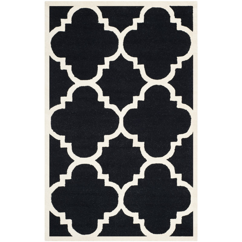 Keith Geometric Wool Hand Woven Area Rug, Rectangle 152 x 244 cm