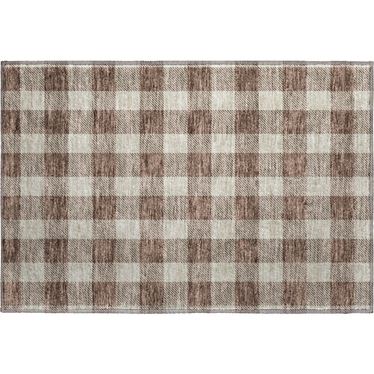 Premium Machine Washable Prisco Brown Rug
