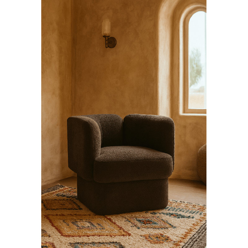 Chaise d'appoint Lemondrop en chenille martelée
