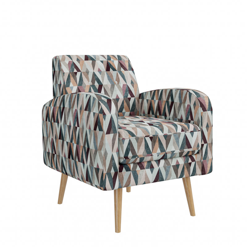 Jakyren Upholstered Armchair, Red/Tan Polyester