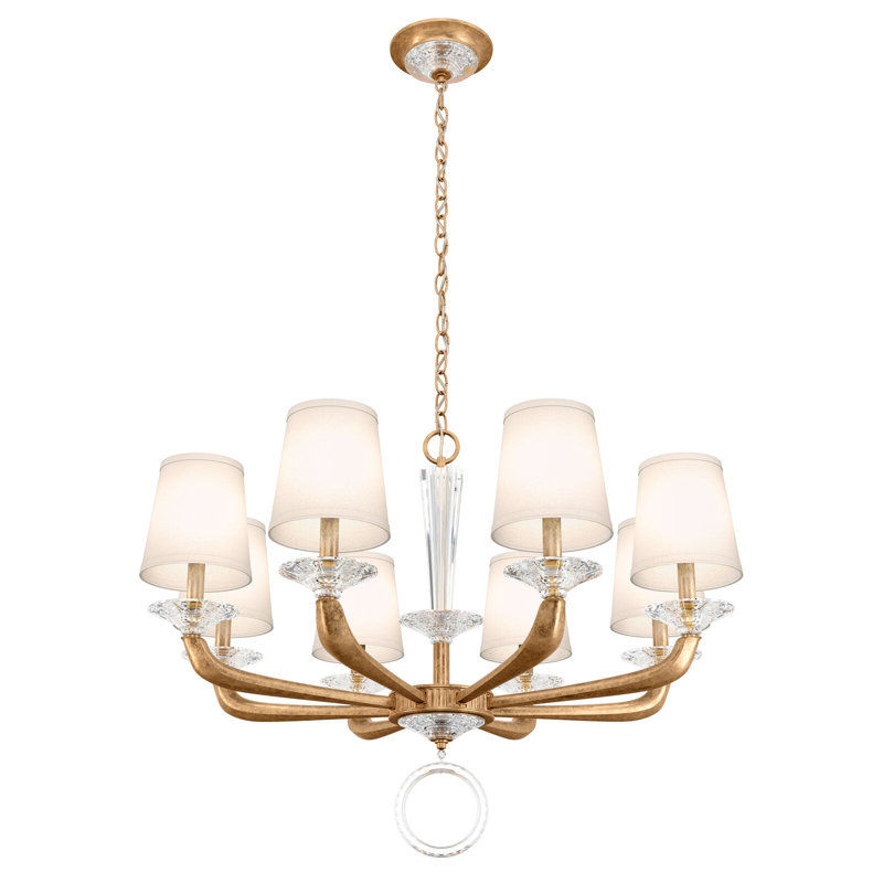 Emilea 8 - Light Glass Chandelier, French Gold