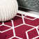 Mashawna Blocks Modern Geometric Red/White Rug