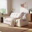 Causeuse au sol en chenille scintillante beige moderne Modern